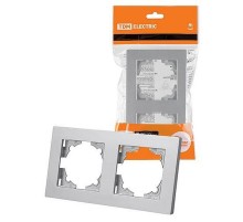 Рамка 2-х постовая серебр. металлик "Сенеж"   SQ1816-0255  TDM