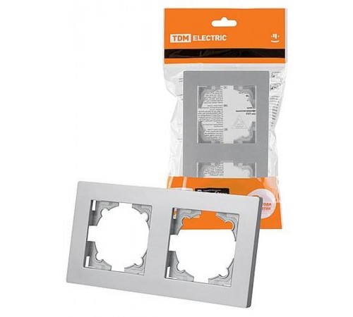 Рамка 2-х постовая серебр. металлик "Сенеж"   SQ1816-0255  TDM