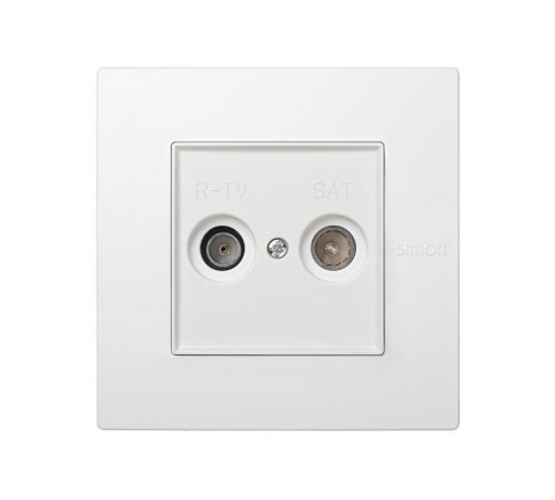 Simon 27 Накладка на розетку телевизионную R-TV+SAT, (механизм S27), IP44, IK07, Scudo, белый  2705097-030  Simon