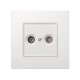 Simon 27 Накладка на розетку телевизионную R-TV+SAT, (механизм S27), IP44, IK07, Scudo, белый  2705097-030  Simon