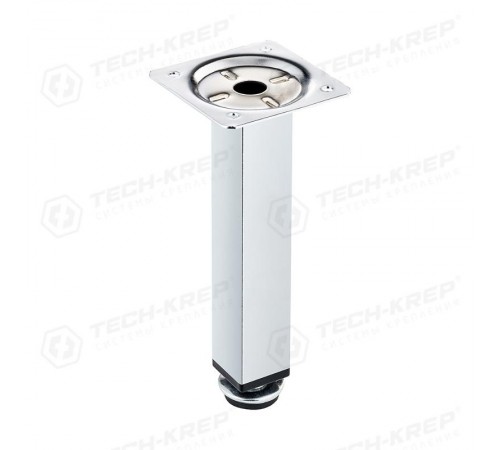 Ножка металл.квадрат, регулир, с винтом, 25х25х150 мм, металл,  хром - накл.   127477  Tech-KREP