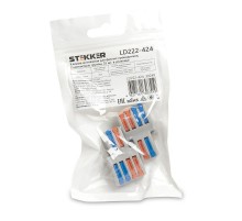 Клемма монтажная для фазных проводников, 2 контактные группы,(DIY упак 2 шт), LD222-424 39488 Stekker