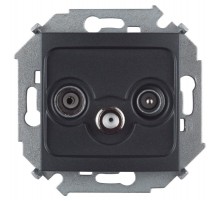 Simon 15 Графит Розетка R-TV-SAT одиночная, винт. зажим  1591466-038  Simon