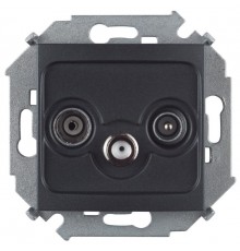 Simon 15 Графит Розетка R-TV-SAT одиночная, винт. зажим  1591466-038  Simon