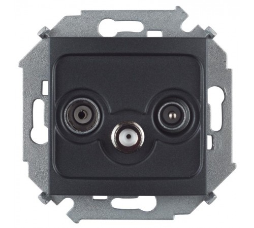 Simon 15 Графит Розетка R-TV-SAT одиночная, винт. зажим  1591466-038  Simon