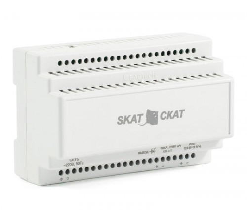 SKAT-12-3,0 DIN источник питания 12В 3А пластиковый корпус под DIN рейку 35 мм  580  Бастион