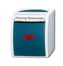 Перекл. 1-кл., контрольный, с красной линзой, IP44, для открытого монт., серия ocean, цвет серый/сине-зелёный  1085-0-1609   2CKA001085A1609  ABB