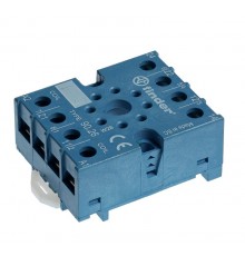 Розетка с винтовыми клеммами (под шайбу) для реле 60.12, таймера 88.12; в комплекте металлическая клипса 090.33; версия: синий цвет  9026SMA  Finder