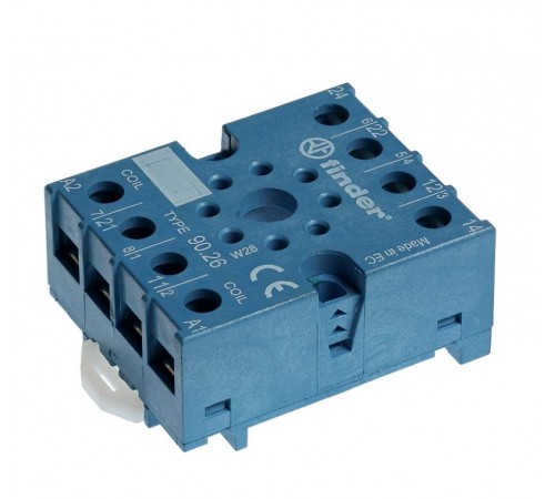 Розетка с винтовыми клеммами (под шайбу) для реле 60.13, таймера 88.02; в комплекте металлическая клипса 090.33; версия: синий цвет  9027SMA  Finder