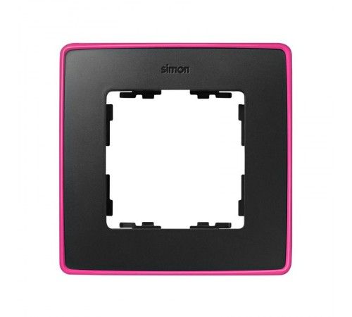 Simon 82 Рамка декоративная, 1 пост, Select, Neon, S82 Detail, графит-розовый  8201610-261  Simon