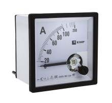 Амперметр AM-A961 аналоговый на панель 96х96 (квадратный вырез) 10А прямое подключение EKF PROxima  ama-961-10  EKF