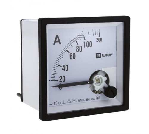 Амперметр AM-A961 аналоговый на панель 96х96 (квадратный вырез) 10А прямое подключение EKF PROxima  ama-961-10  EKF
