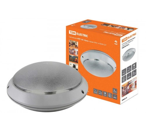 Светильник НПП 105 "Луна" серый, IP64 1х60 Вт Е27  SQ0328-0012  TDM