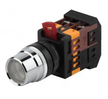 Кнопка управления  ABLF-22 белый d22мм неон/240В 1з+1р (10/400/3200)  Б0045647  ЭРА