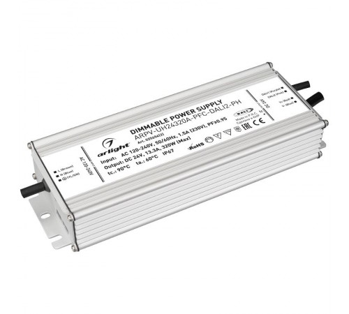 Блок питания ARPV-UH24320A-PFC-DALI2-PH (24V, 13.3A, 320W) (Arlight, IP67 Металл, 7 лет)  025654(2)  Arlight