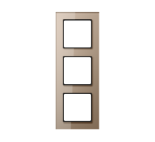 Рамка для вертикальной и горизонтальной установки, 3 поста; стекло; шампань; A CREATION  AC583GLCH  Jung