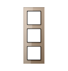 Рамка для вертикальной и горизонтальной установки, 3 поста; стекло; шампань; A CREATION  AC583GLCH  Jung