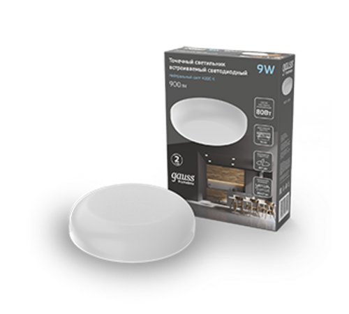 Встраиваемый светильник Frameless круг 9W 4000K 1/60  967511209  Gauss