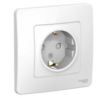 Blanca Белый С/У Розетка с заземлением со шторками, 16А, 250В  BLNRS001111  SE