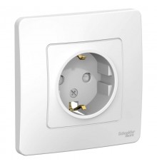 Blanca Белый С/У Розетка с заземлением со шторками, 16А, 250В  BLNRS001111  SE
