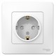 Blanca Белый С/У Розетка с заземлением со шторками, 16А, 250В  BLNRS001111  SE