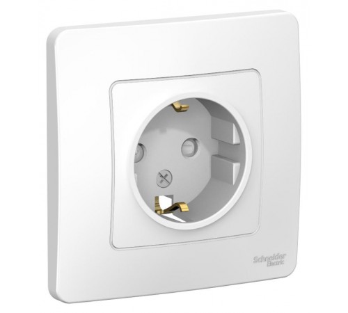 Blanca Белый С/У Розетка с заземлением со шторками, 16А, 250В  BLNRS001111  SE