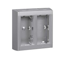 Simon Connect Блок настенный на 2 S-модуля Сима Про, поверхностный монтаж, алюминий  SBC200-8  Simon