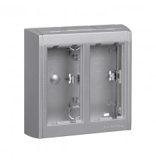 Simon Connect Блок настенный на 2 S-модуля Сима Про, поверхностный монтаж, алюминий  SBC200-8  Simon