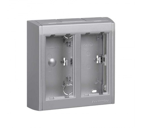 Simon Connect Блок настенный на 2 S-модуля Сима Про, поверхностный монтаж, алюминий  SBC200-8  Simon