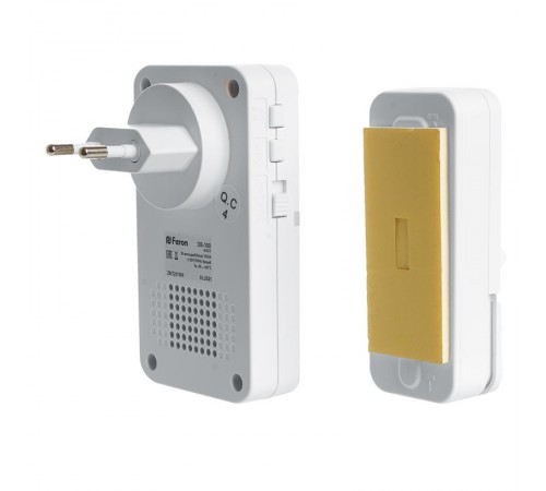 Звонок электрический дверной, 230V (18 мелодий) белый, DB-100  41437  FERON