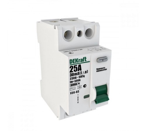 Выключатель дифференциальный (УЗО) УЗО-03 2п 16А 30мА тип AC  14053DEK  DEKraft