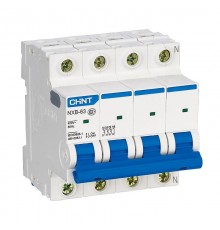 Выключатель автоматический четырехполюсный NXB-63H 4P 6A 10кА х-ка D (R)  813921  CHINT