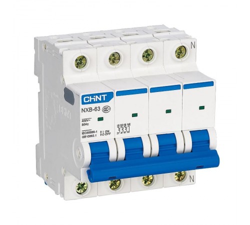 Выключатель автоматический четырехполюсный NXB-63H 4P 6A 10кА х-ка D (R)  813921  CHINT