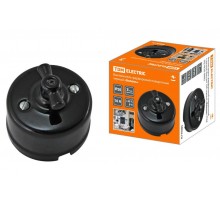 Выключатель фарфоровый поворотный с ручкой (бантик) 10А черный "Болонь"  SQ1820-0002  TDM