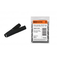 Зажим "крокодил" ЗКИ 30А 75мм в изоляции черный (10шт)   SQ0541-0016  TDM