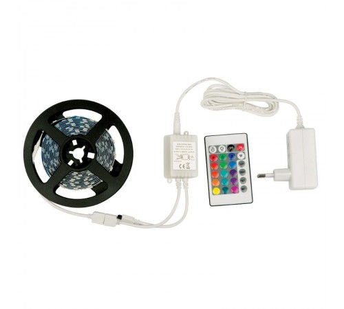Комплект лента светодиодная 3м IP20 RGB, адаптер 24Вт, контроллер с пультом ULS-Q211 5050-30LED/m-IP20-3M-RGB RRP24C24  10775  Volpe