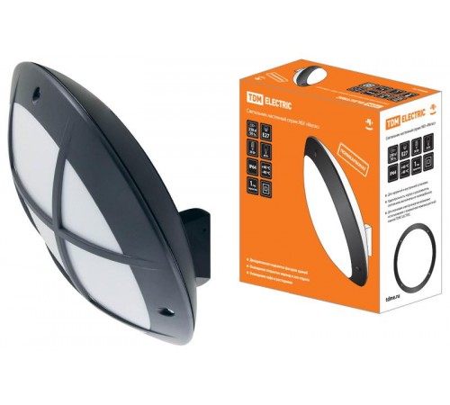 Светильник уличный настенный НБУ 05-60-008 Мегас 2 60Вт ЛН/КЛЛ/LED Е27 IP64 черный с решеткой  SQ0328-0308  TDM