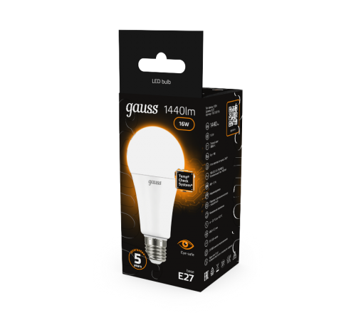 Лампа светодиодная Black LED A60 16W E27 1420m 3000K  102502116  Gauss