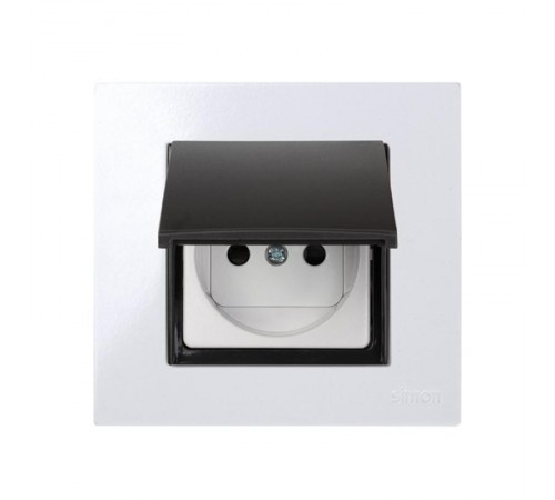 Simon 27 Вставка декоративная с откидной крышкой в рамку базовую с вырезом, S27 Play, графит  2700679-038  Simon