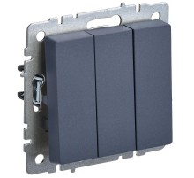 BRITE Выключатель 3-клавишный 10А ВС10-3-0-БрМ маренго  BR-V30-0-10-K35  IEK
