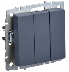 BRITE Выключатель 3-клавишный 10А ВС10-3-0-БрМ маренго  BR-V30-0-10-K35  IEK