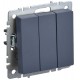 BRITE Выключатель 3-клавишный 10А ВС10-3-0-БрМ маренго  BR-V30-0-10-K35  IEK