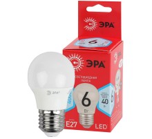 Лампа cветодиодная ECO LED P45-6W-840-E27 (диод, шар, 6Вт, нейтр, E27) (10/100/4000)  Б0020630  ЭРА