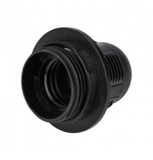 Патрон пластиковый термостойкий подвесной с кольцом Е27, черный  11-8826  Rexant