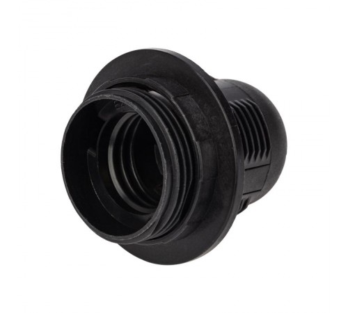 Патрон пластиковый термостойкий подвесной с кольцом Е27, черный  11-8826  Rexant