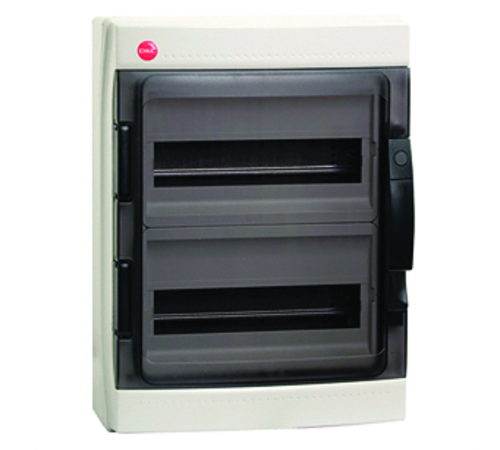 Щиток настенный с дверцей 24модуля IP65, серый с усиленным клеммным блоком2х8738  85724  DKC