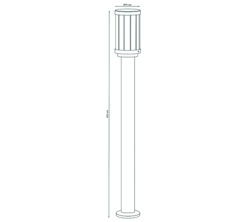 Светильник садово-парковый Vega столб 10.5*80cm, 170-240V / 50Hz, 1xE27, Max.60W, IP54  GD024  Gauss
