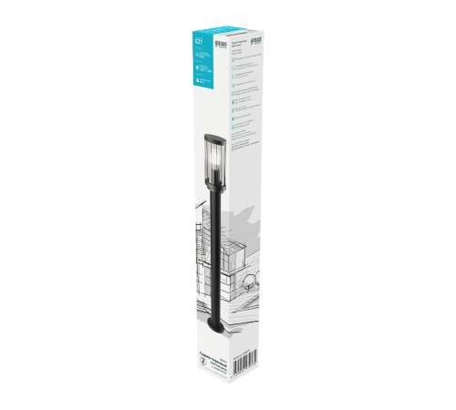 Светильник садово-парковый Vega столб 10.5*80cm, 170-240V / 50Hz, 1xE27, Max.60W, IP54  GD024  Gauss