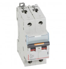 Выключатель автоматический двухполюсный DX3 20А C 25кА  409769  Legrand