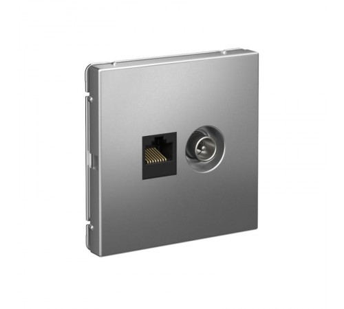 ArtGallery Сталь Розетка двойная TV + компьютерная RJ45, кат. 5Е  GAL000989  SE